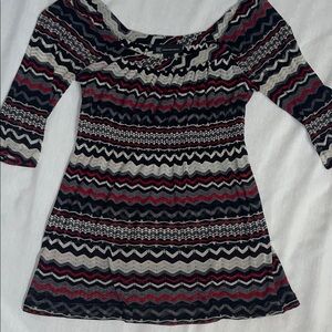 INC International Concepts Black and Red Zigzag Blouse